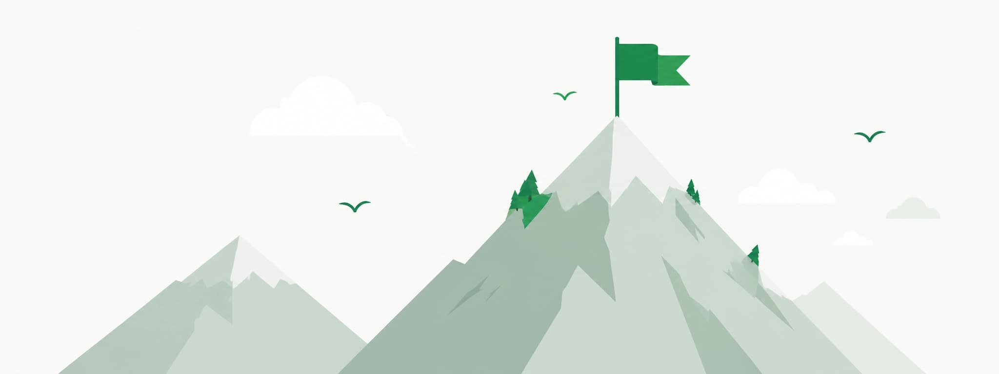 Illustration of a flag planted on a mountain peak, symbolizing 2212's mission